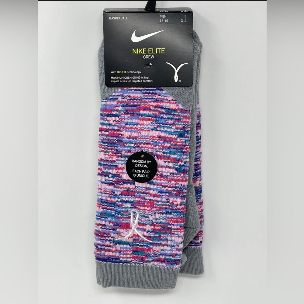 Nike Kay Yow Elite Pink Blue Basketball Socks DA5063 684 (2 Pairs)